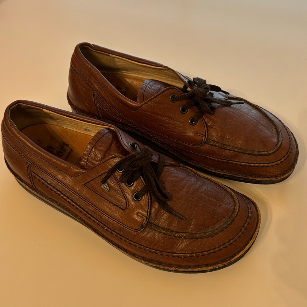 Finn Comfort Leather London Oxfords Brown Shoe Made in Germany Size 44 Men